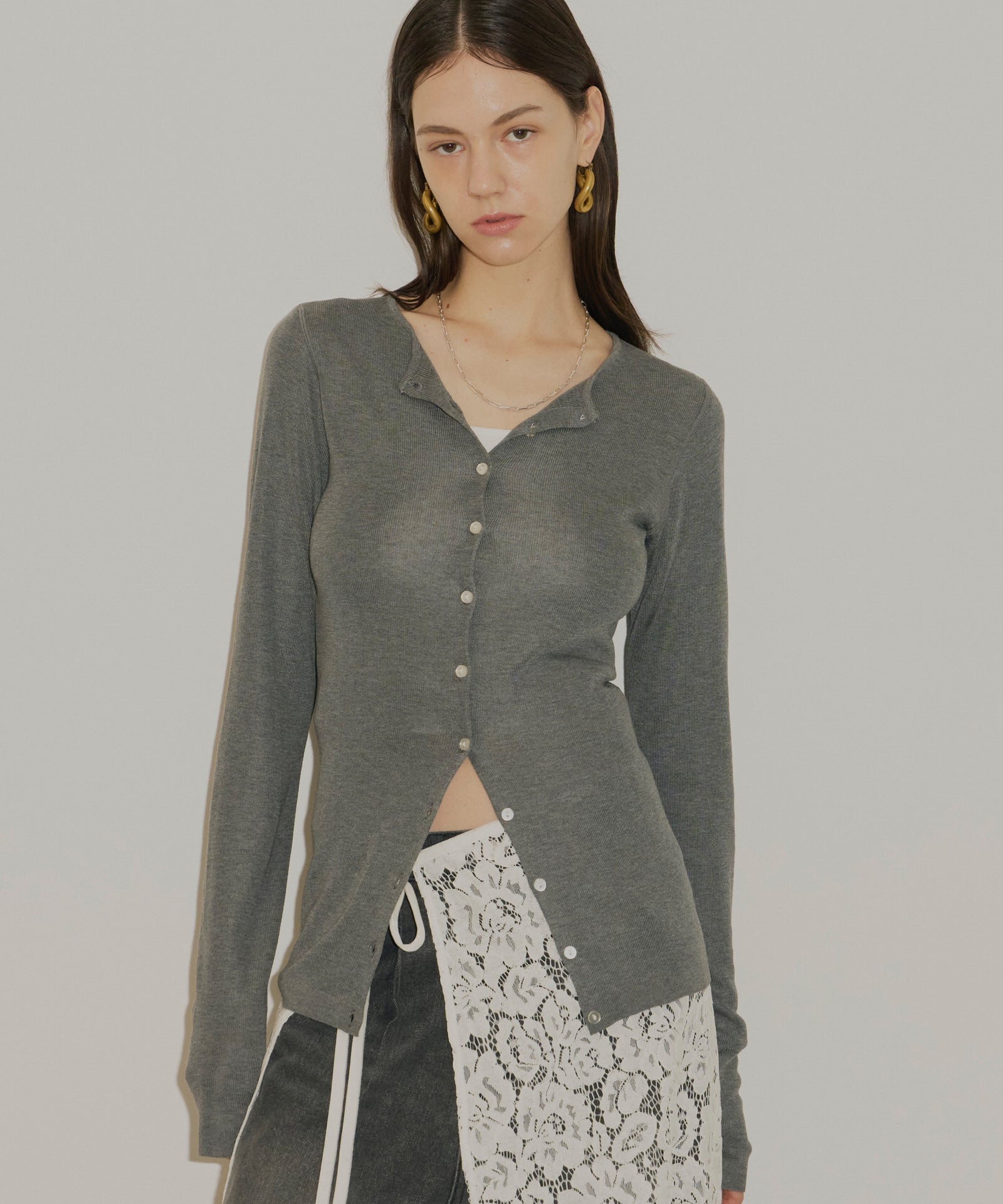 yae エブリデイスリムフィットカーディガン Everyday slim fit cardigan / エブリデイスリムフィットカーディガン