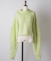 【yae】Long Sleeve Color Shaggy Knit / ロングスリーブカラーシャギーニット