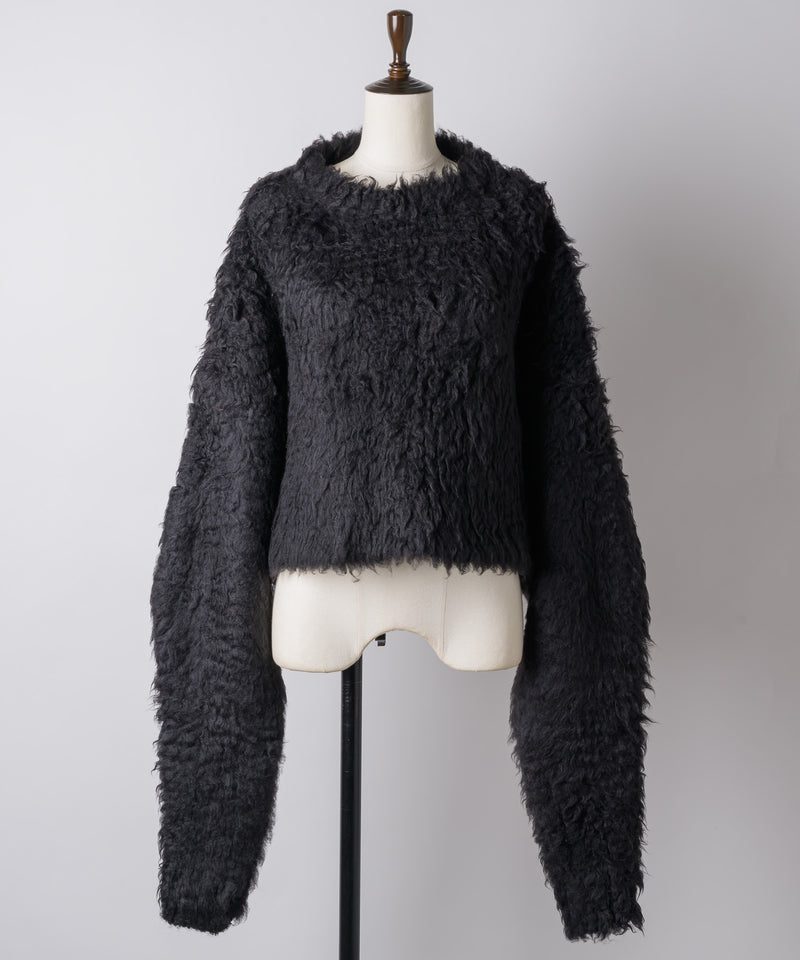 【yae】Long Sleeve Color Shaggy Knit / ロングスリーブカラーシャギーニット