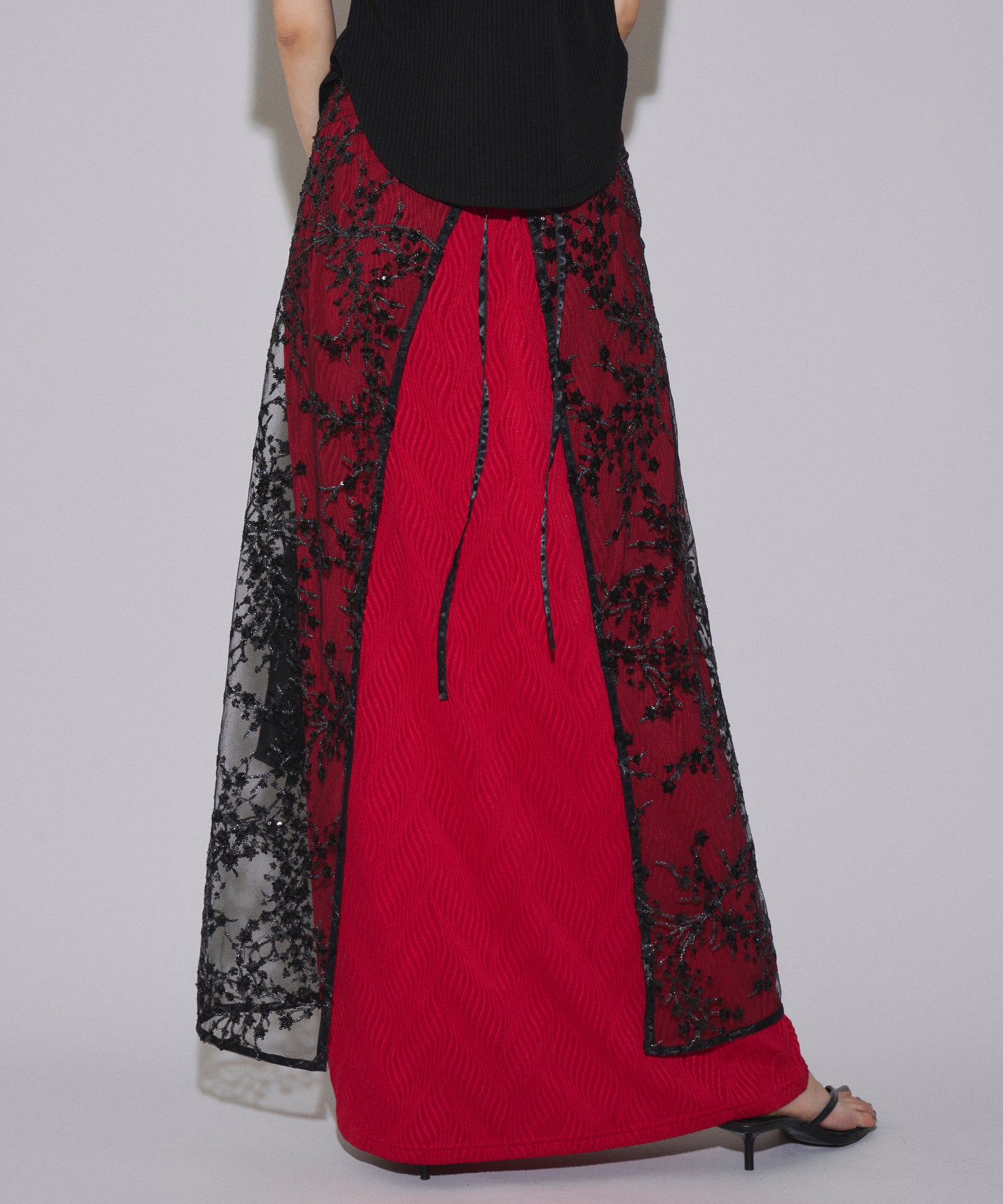 yae】Flower spangle wrap skirt/フラワースパンコールラップ