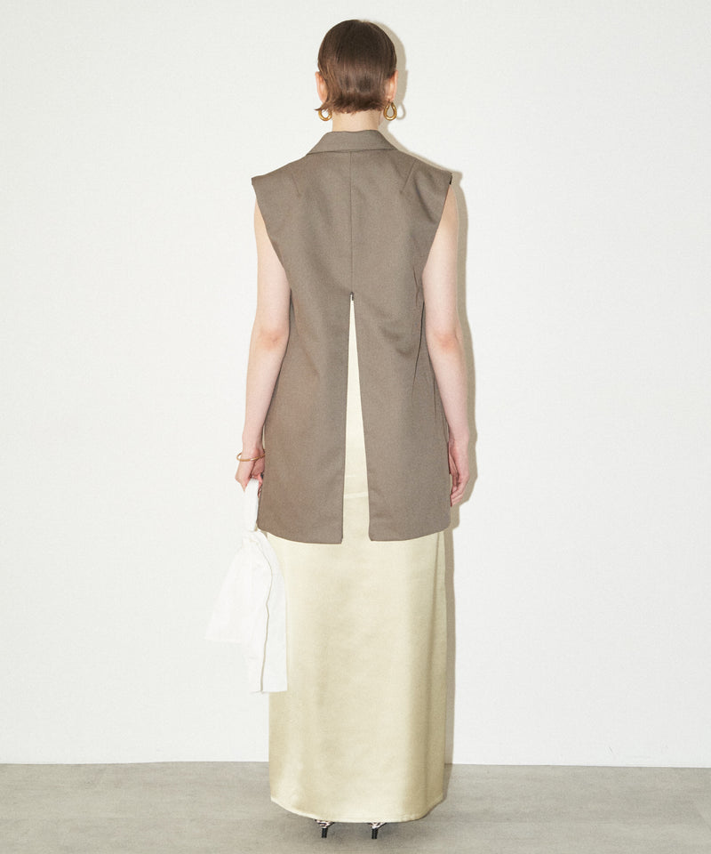 【yae】Back slit fastner gilet / バックスリットファスナージレ