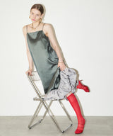 【yae】Ballon hem satin dress