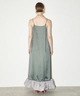 【yae】Ballon hem satin dress