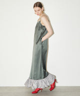 【yae】Ballon hem satin dress