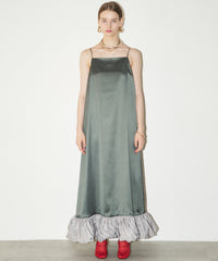 【yae】Ballon hem satin dress