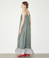 【yae】Ballon hem satin dress