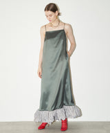 【yae】Ballon hem satin dress