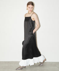 【yae】Ballon hem satin dress