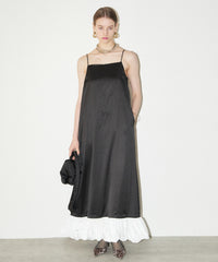 【yae】Ballon hem satin dress