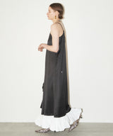 【yae】Ballon hem satin dress