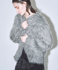 【yae】2way glitter feather knit cordigan/2wayグリッターフェザーニットカーディガン