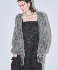 【yae】2way glitter feather knit cordigan/2wayグリッターフェザーニットカーディガン