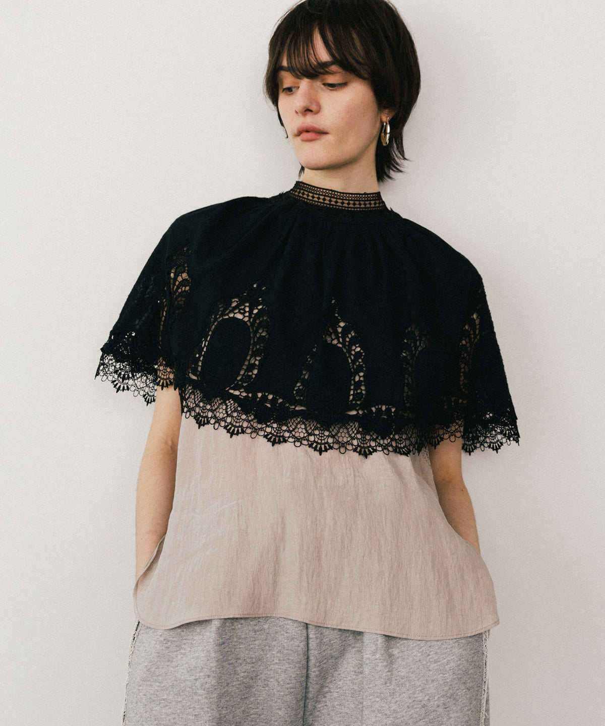 セール】オリジナル刺繍レースフリルブラウス（シャツ/ブラウス