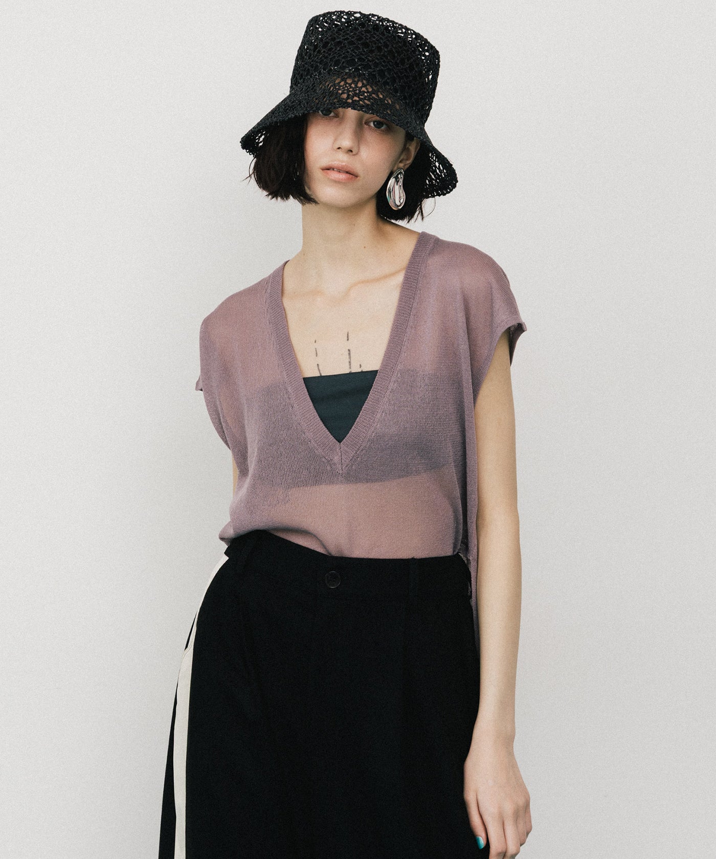 2WAYシアーフレンチスリーブニット – LA BELLE ETUDE online store