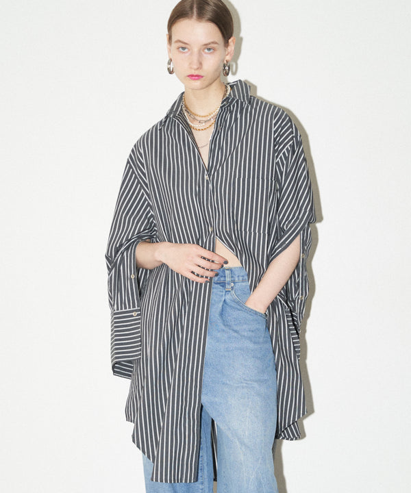 【yae】Multi way stripe shirt / マルチウェイストライプシャツ