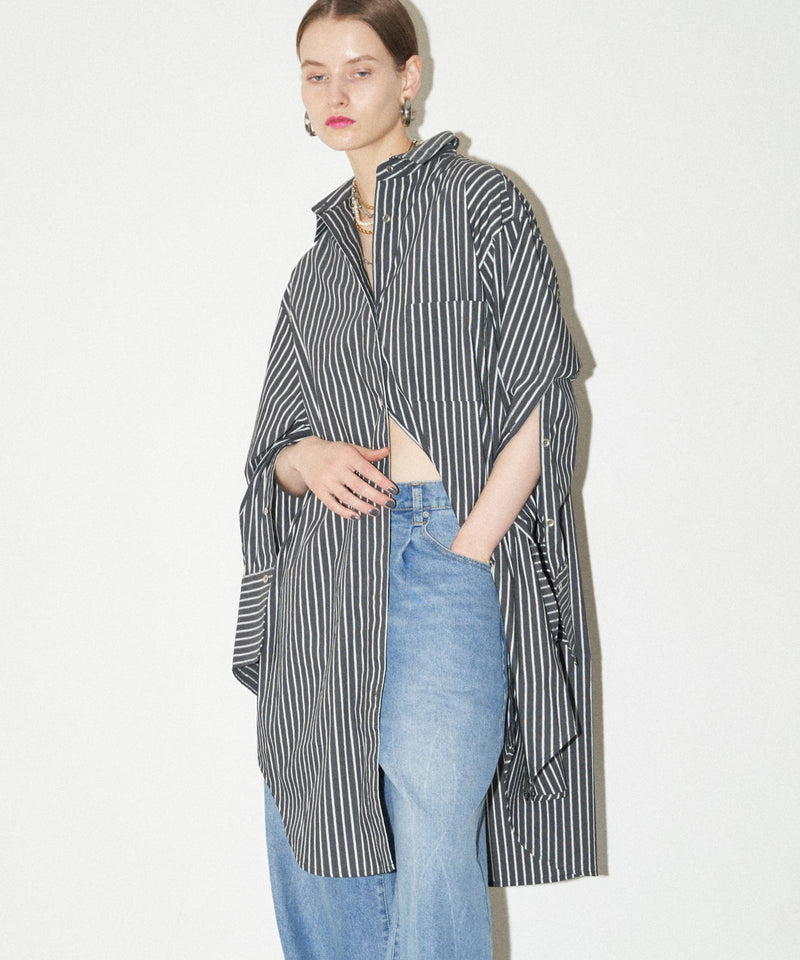 【yae】Multi way stripe shirt / マルチウェイストライプシャツ