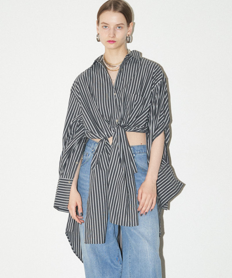 【yae】Multi way stripe shirt / マルチウェイストライプシャツ