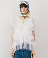 【予約10%OFF】ボリュームチュール×カットソーデザインチュニック