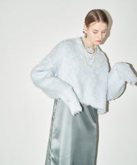 【yae】Long Sleeve Color Shaggy Knit / ロングスリーブカラーシャギーニット