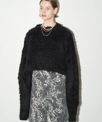 【yae】Long Sleeve Color Shaggy Knit / ロングスリーブカラーシャギーニット