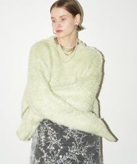 【yae】Long Sleeve Color Shaggy Knit / ロングスリーブカラーシャギーニット