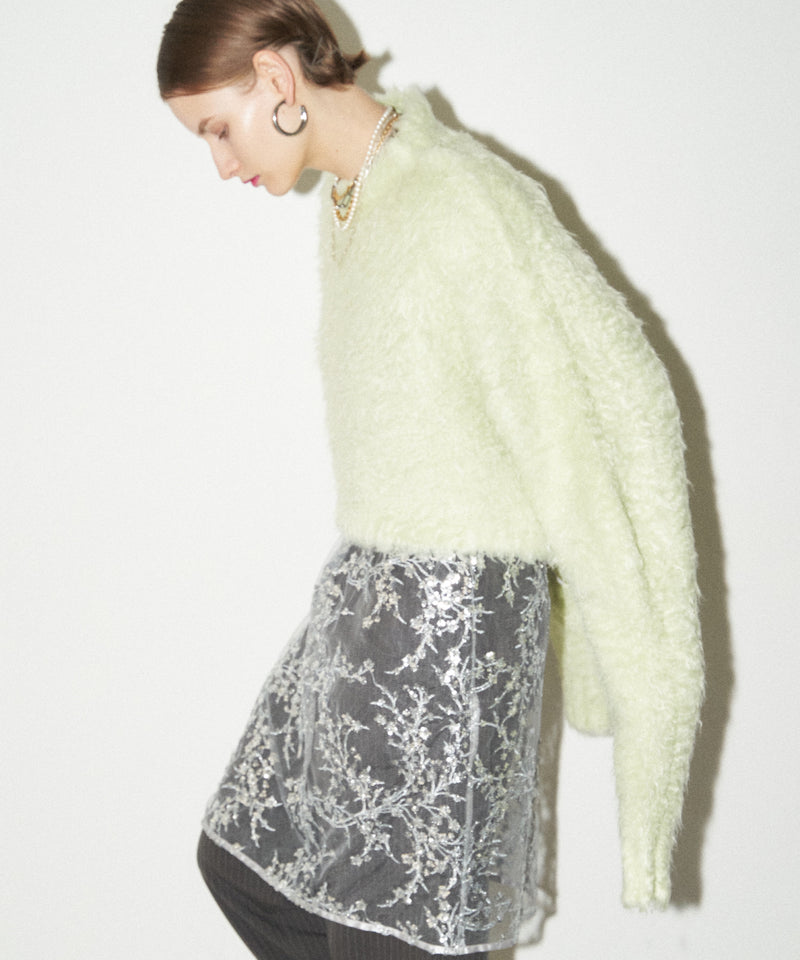 【yae】Long Sleeve Color Shaggy Knit / ロングスリーブカラーシャギーニット