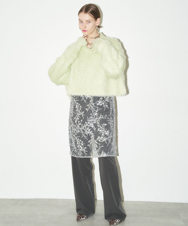 【yae】Long Sleeve Color Shaggy Knit / ロングスリーブカラーシャギーニット