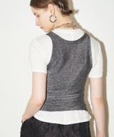 【yae】Glitter tank top / カップ付きグリッタータンクトップ