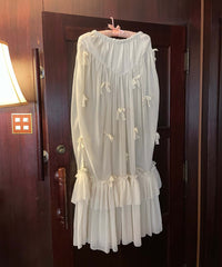 【Lam Balm】アンティークライクスカートウィズボウ