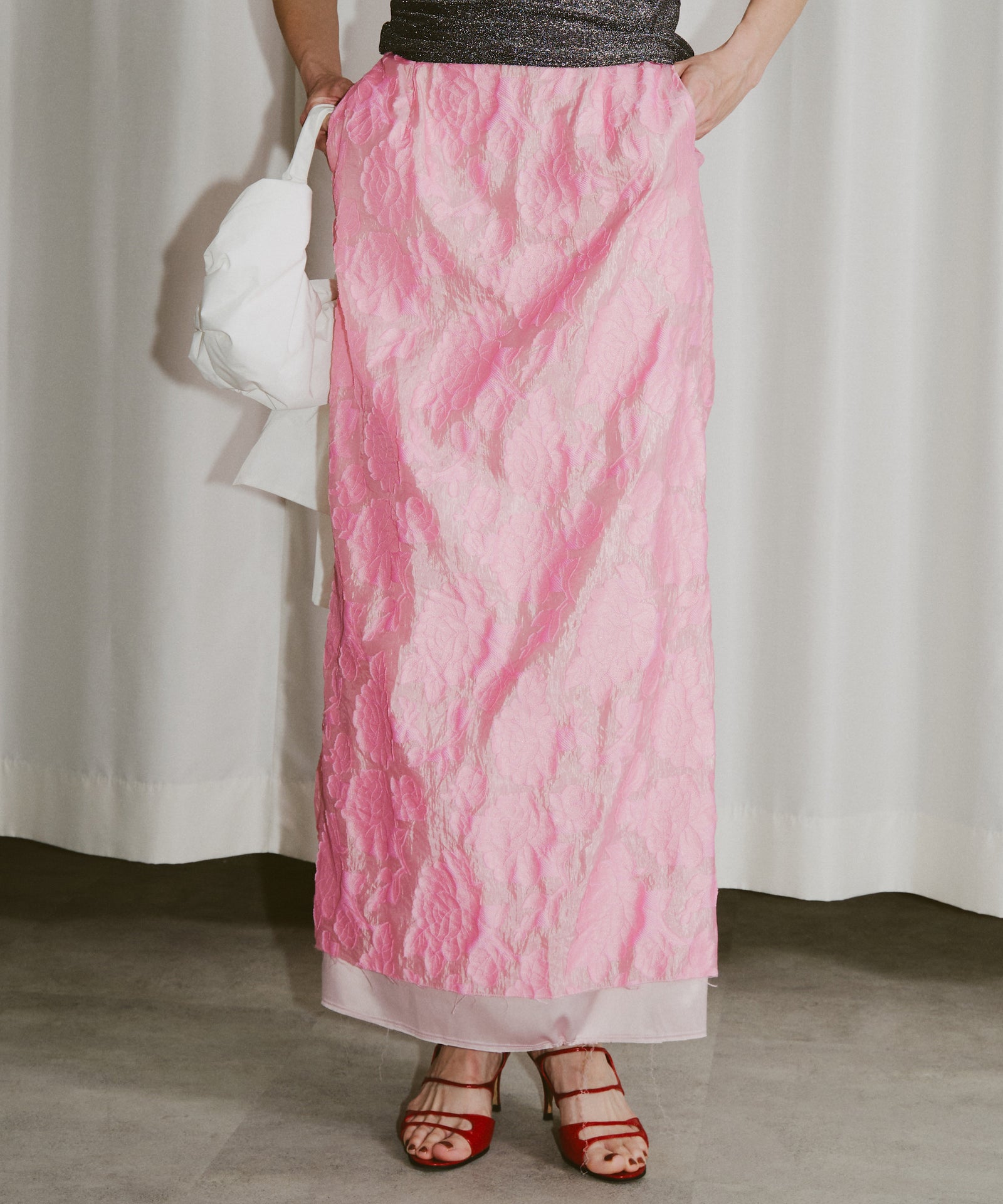 yae】Flower jacqard skirt / フラワージャガードスカート – LA