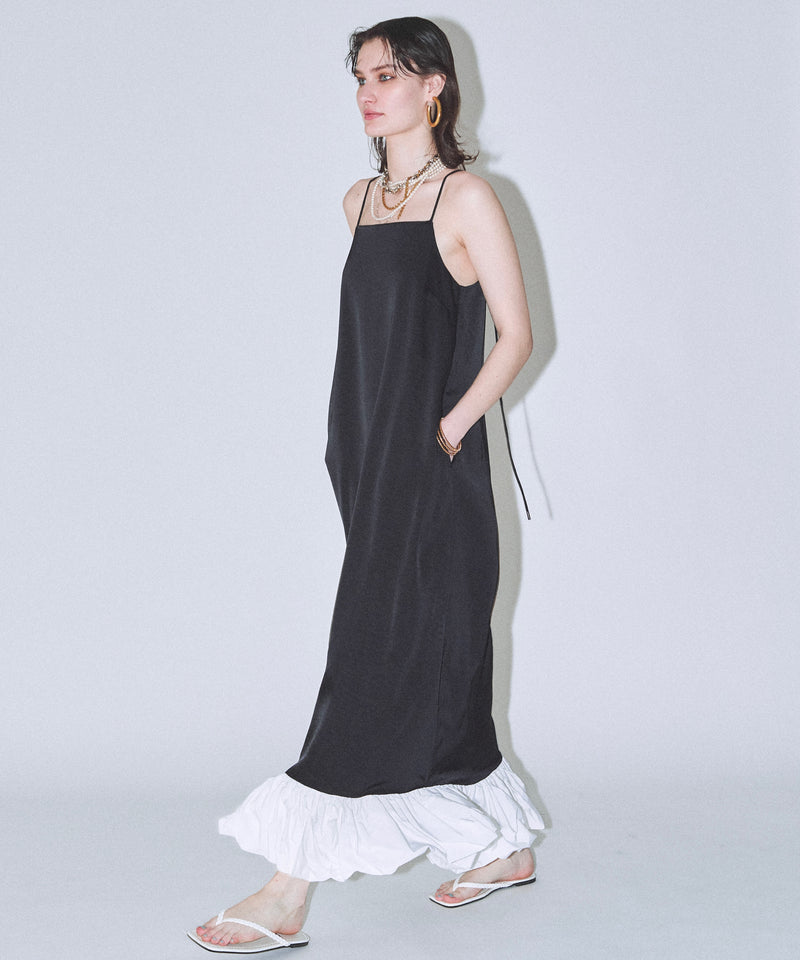 【yae】Ballon hem satin dress