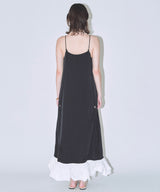 【yae】Ballon hem satin dress