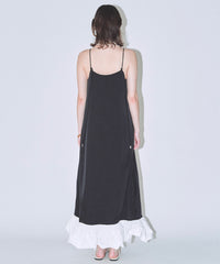 【yae】Ballon hem satin dress