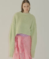 【yae】Long Sleeve Color Shaggy Knit / ロングスリーブカラーシャギーニット