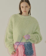 【yae】Long Sleeve Color Shaggy Knit / ロングスリーブカラーシャギーニット