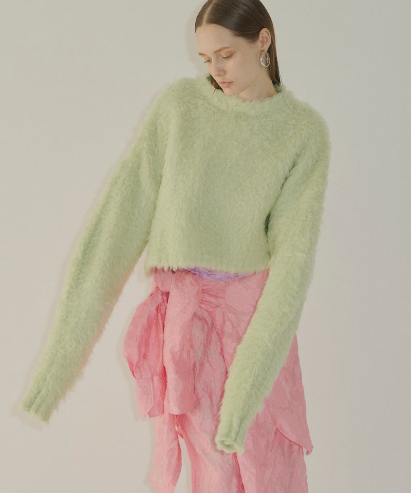 【yae】Long Sleeve Color Shaggy Knit / ロングスリーブカラーシャギーニット