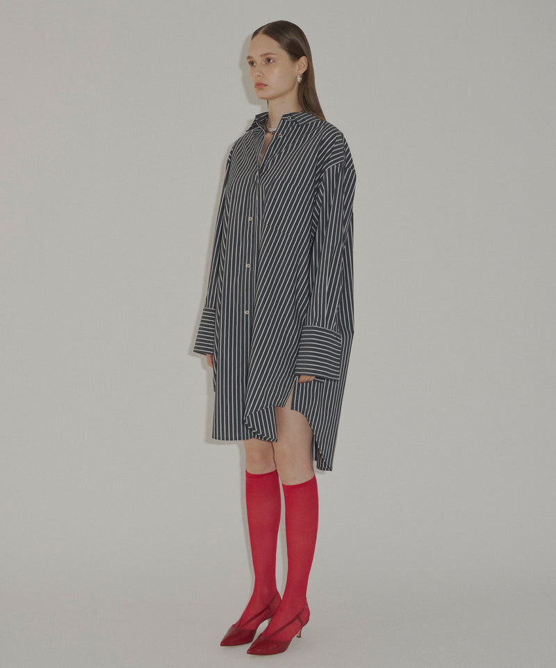 【yae】Multi way stripe shirt / マルチウェイストライプシャツ