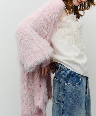 【予約10%OFF】トリプルミックスフェザーヤーンコーディガン