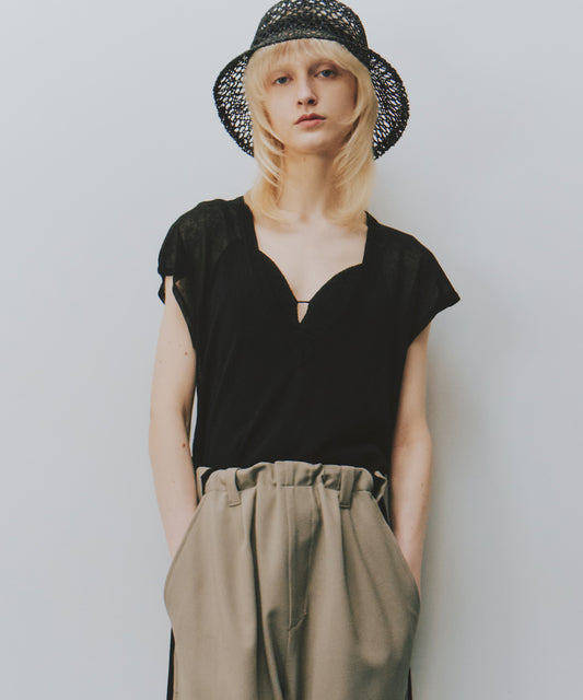 2WAYシアーフレンチスリーブニット