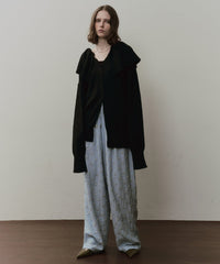 フリル衿カーディガン