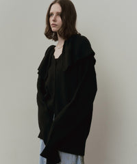 フリル衿カーディガン