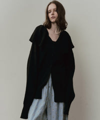 フリル衿カーディガン