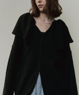 フリル衿カーディガン