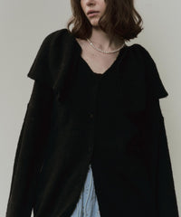 フリル衿カーディガン