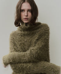 MIXフェザーヤーンボリュームタートルニット