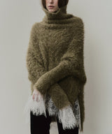 MIXフェザーヤーンボリュームタートルニット