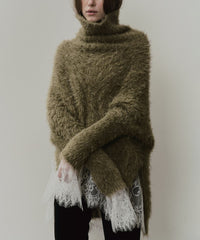 MIXフェザーヤーンボリュームタートルニット