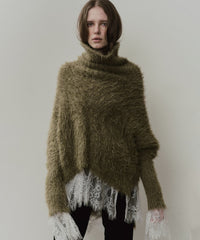 MIXフェザーヤーンボリュームタートルニット