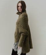 MIXフェザーヤーンボリュームタートルニット