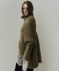 MIXフェザーヤーンボリュームタートルニット